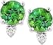 Green Tourmaline Stud Earrings with Diamonds