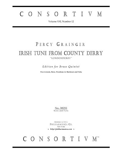 IRISH TUNE FROM COUNTY DERRY, edition for brass quintet (2 cornets, horn, trombone, tuba), score and parts, no. 30252