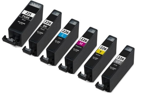 Virtual Outlet ® 6 Pack Compatible Inkjet Cartridges for Canon PGI-225 & CLI-226, PGI-225BK CLI-226BK CLI-226C CLI-226M CLI-226Y CLI-226GY Compatible with Canon PIXMA MG6120, PIXMA MG8120, PIXMA MG8120B, PIXMA MG6220, PIXMA MG8220 (1 Large Black, 1 Small Black, 1 Cyan, 1 Magenta, 1 Yellow, 1 Gray)