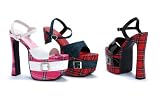 656-St.Mary, 6.5" Heel Plaid Platform Sandal in 3 Colors and Sizes 5-14, by Ellie Shoes