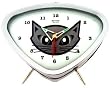 Gray Kitty Cat White Alarm Clock