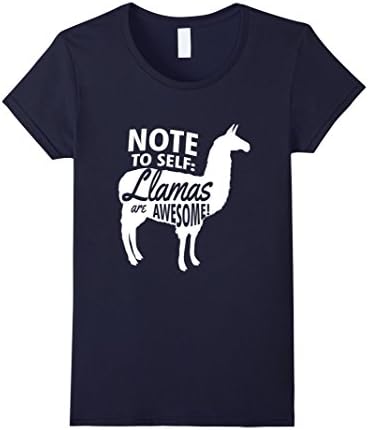 Women's Llamas Are Awesome Llama Lovers Funny T-Shirt Large Navy