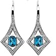 14K White Gold London Blue Topaz and Diamond Earrings