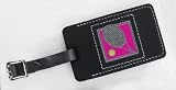 Pink Tennis Racquet Leather Luggage Tag