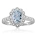 Milgrain Natural Aquamarine and Diamond Ring in title=