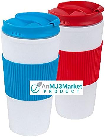 Coffee Travel Mug Insulated Tumbler to Go Assorted Colors with Lid, 16 oz.Black, Red, Blue or Green