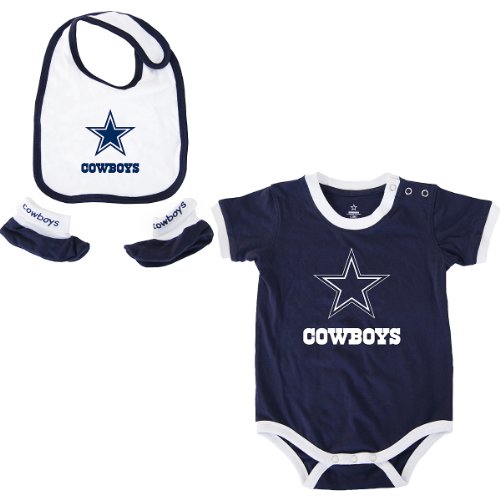 Dallas Cowboys 2010 Newborn/Infant Creeper, Bib, and Bootie Set