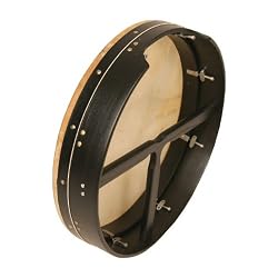 Bodhran, 18"x3.5", Tune, Black, T-Bar