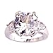 Psiroy Women's 925 Sterling Silver 6.5ct White Topaz Filled Ring