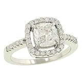 Cushion(1.01ct), Pave Dmd(.25ct) Eng. Ring EGL EF/SI2