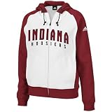 adidas Indiana Hoosiers Ladies White Full Zip Hoody Sweatshirt