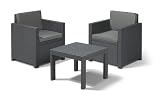 Allibert 189202 Lounge Set Victoria Balcony Set, Rattanoptik, Kunststoff, anthrazit Allibert 189202 Lounge Set Victoria Balcony Set, Rattanoptik, Kunststoff, anthrazit