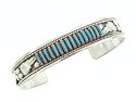Beautiful! Genuine Zuni Sterling-silver Turquoise Neddle Point Women's Bracelet
