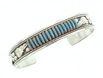Beautiful! Genuine Zuni Sterling-silver Turquoise Neddle Point Women's Bracelet
