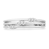 Platinum Plated Sterling Silver Round Diamond Fashion Ring (1/10 cttw)