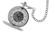 Mechanische Taschenuhr aus Edelstahl. Hochglanzpoliertes Gehäuse. Inkl. Geschenkbox! Damen
