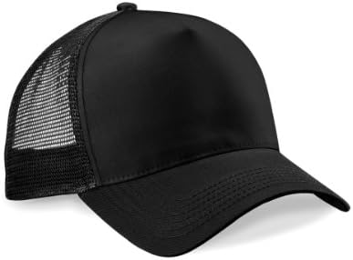 Beechfield Mens Half Mesh Trucker Cap / Headwear (One Size) (Black)
