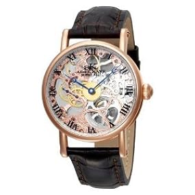 Adee Kaye #AK4005-MRG Men's Le Bauches Mechanical Manual Winding Skeleton Watch (Rose Gold Tone)