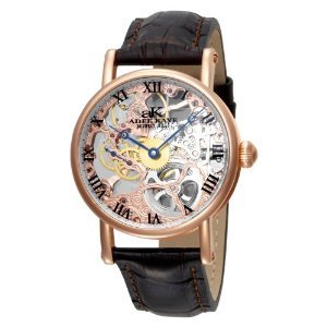 Adee Kaye #AK4005-MRG Men's Le Bauches Mechanical Manual Winding Skeleton Watch (Rose Gold Tone)