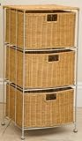 Kitchen & Housewares : RATTAN 3 DRAWER CHEST OF DRAWERS