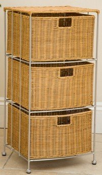 Childrens Toyshop  Kitchen & Housewares : RATTAN 3 DRAWER CHEST OF DRAWERS