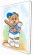 Sports Bear Baseball Star - Childrens Wall Art, Kids Wall Art, Nursery Wall Art Ready-to-Hang Plaque 10.5" x 13.5"