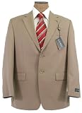 Review Ralph Lauren  / Ralph Lauren Mens Single Breasted 2 Button Solid Tan Wool Suit - Size 38R