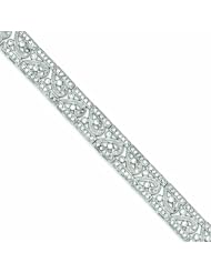 Genuine .925 Sterling Silver Fancy Cz Bracelet . 100% Satisfaction Guaranteed.
