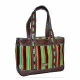 Hadaki Free Spirit Leather/ Printed Coated Tote-Monkey Stripes