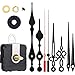 Clock Motor Movement Wall Clock Movement Mechanism DIY Repair Parts Replacement with 3 Different Pairs of Hands (1.2 Inch Shaft, Black Red)