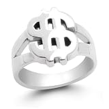 Bling Jewelry Sterling Silver Dollar Sign Men's Ring Size 6