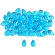 50 Aqua Blue Teardrop Czech Glass Beads Beading 6mm