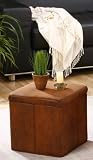 Rustic Brown Micro Fiber Folding Storage Ottoman