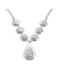 16" Link Necklace with multishape oxidized ornate design