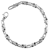 Mens Small Twisted Bullet Links Sterling Silver Bracelet