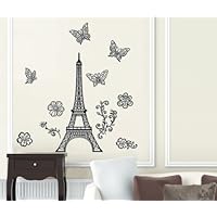 Best Creation Pop-Up 3d Black Crystal Eiffel Tower Wall Decor Stickers