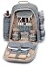Sporting Goods : The Camper Picnic Backpack for Two Grey Check - Picnic & Beyond