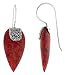 Sterling Silver / Natural Coral Pear Shape Earrings 1 (26mm)