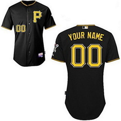 SuJe Men's Pittsburgh Pirates Custom Jersey Alternate Black Size S-3XL