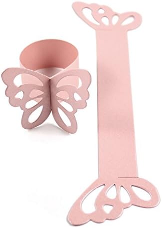 OurDecor Pack Of 50 Butterfly Paper Napkin Rings for Wedding Party decoration Wedding Favors 8 Colors (Pink)
