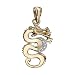 14kt Yellow Gold Diamond Dragon Pendant