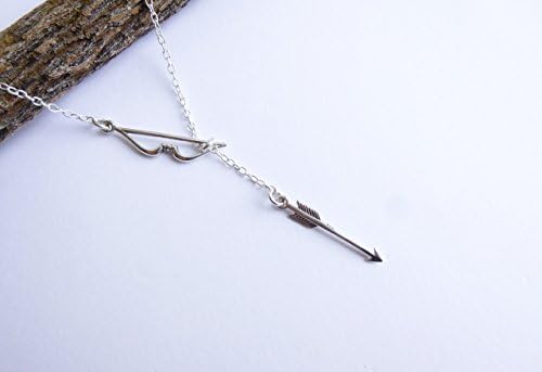 Sterling Silver Bow and Arrow Lariat Necklace... Handcrafted in the USA
