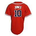 Chipper Jones Jersey: Adult 2009 Majestic Alternate Red Replica #10 Atlanta Braves Jersey