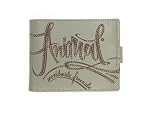 Animal Mens Grey Leather Wallet - Burn Out