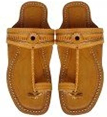 LIGHT YELOW AUTHENTIC KOLHAPURI CHAPPAL US 8