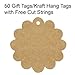 Wrapables 50 Gift Tags/Kraft Hang Tags with Free Cut Strings for Gifts, Crafts & Price Tags - Flower