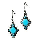 Fancy Turquoise Decorated Dangle Earrings