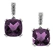 14K White Gold Amethyst and Diamond Earrings