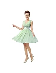 Short Chiffon/Polyester/Viscose Pleated Bridesmaid Dress  With a Ribbon 