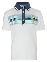 Pure Cotton Placement Striped Polo Shirt